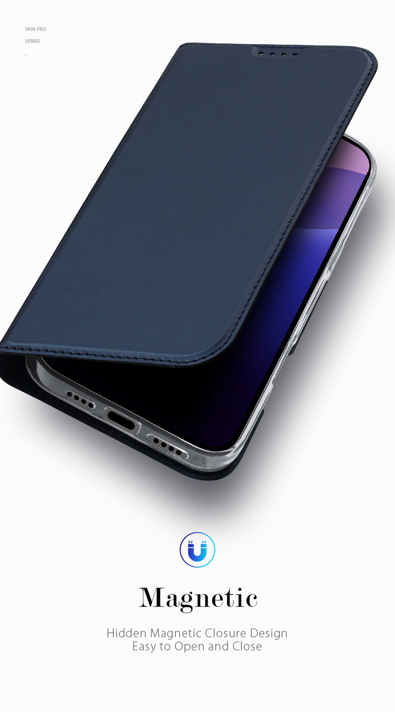 iPhone 16 Pro Magnetische Horizontal Flip Leder TPU + PU Hülle