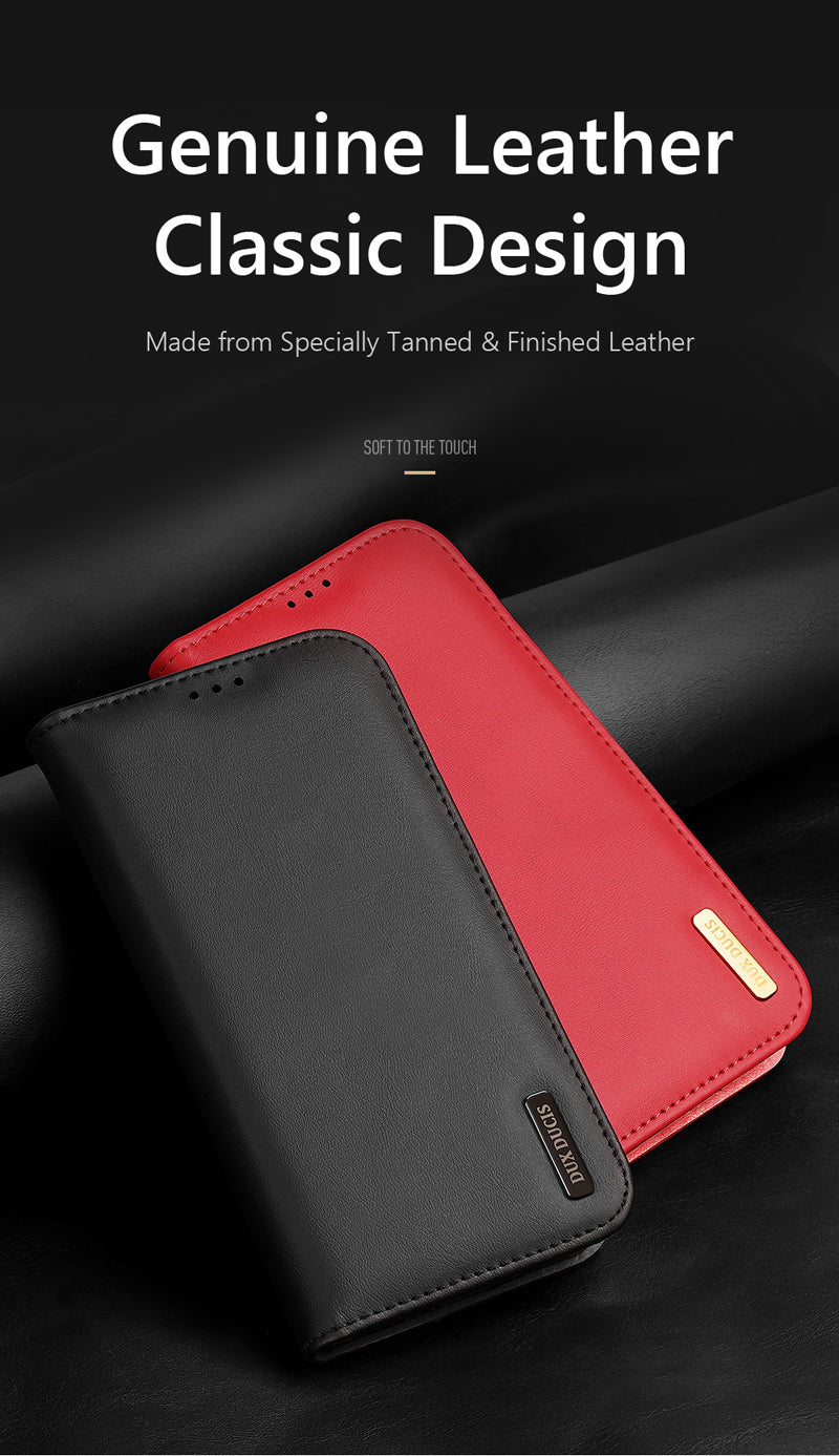 iPhone 16 Pro Max Flip Lederhülle Schwarz