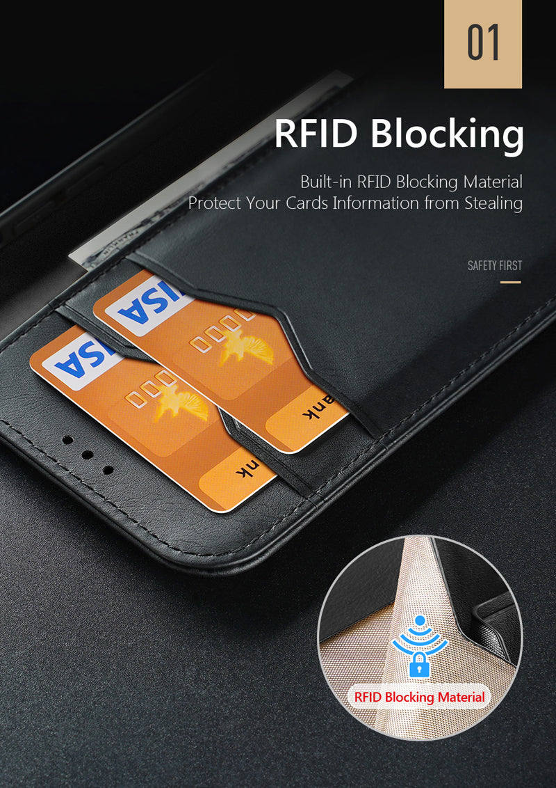 iPhone 16 Pro Magnetische Flip Lederhülle