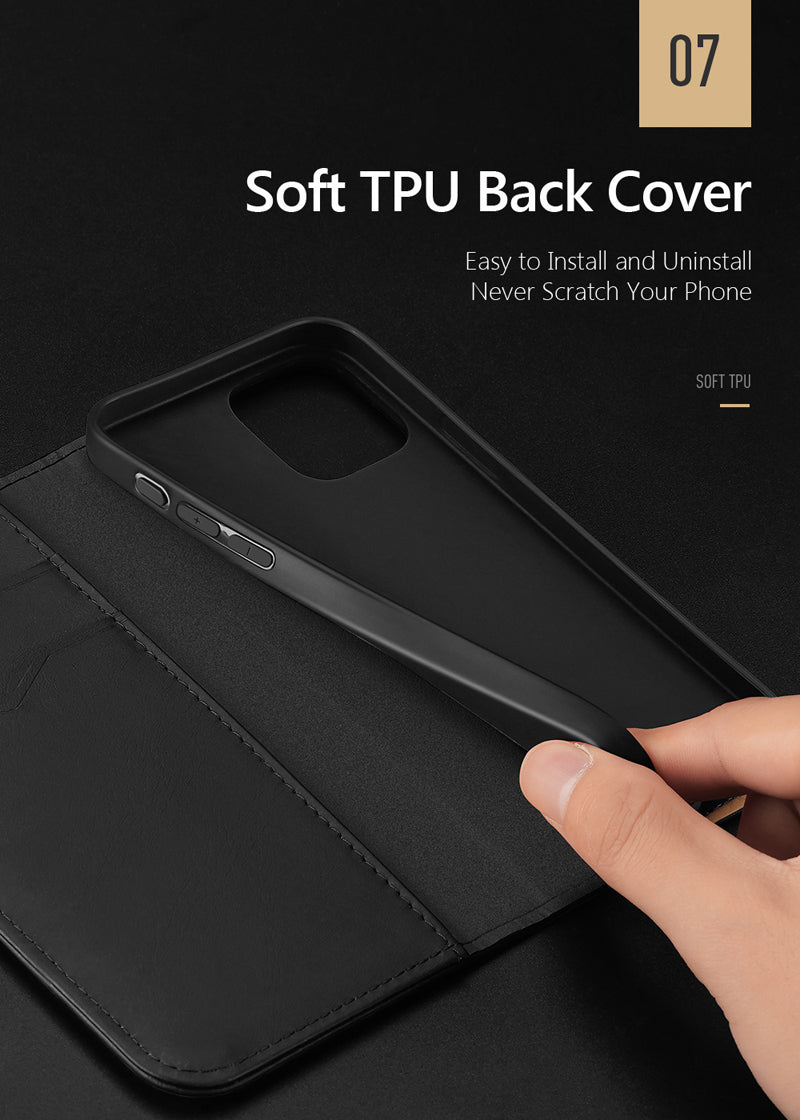 iPhone 16 Pro Magnetische Flip Lederhülle