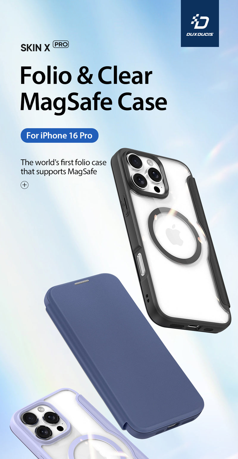 iPhone 16 Pro Magnetische Flip Lederhülle
