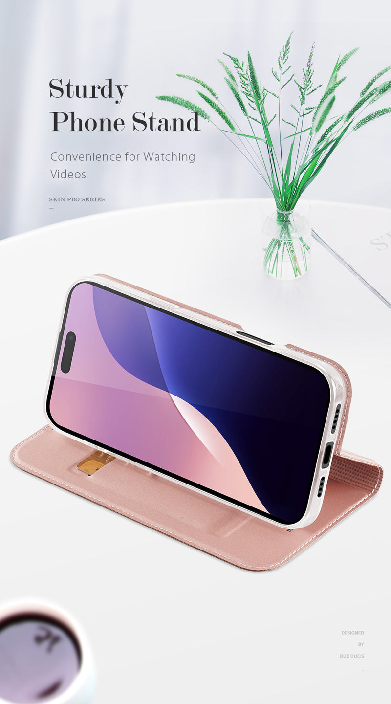 iPhone 16 Pro Magnetische Horizontal Flip Leder TPU + PU Hülle