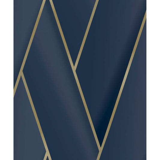 Tapete Geometric Blau und Golden