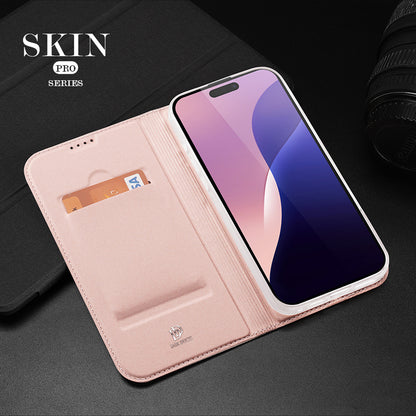 iPhone 16 Pro Magnetische Horizontal Flip Leder TPU + PU Hülle
