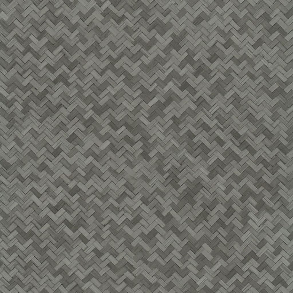 Tapete Botanica Rattan Wickerwork Schwarz und Grau