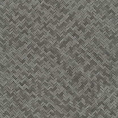 Tapete Botanica Rattan Wickerwork Schwarz und Grau