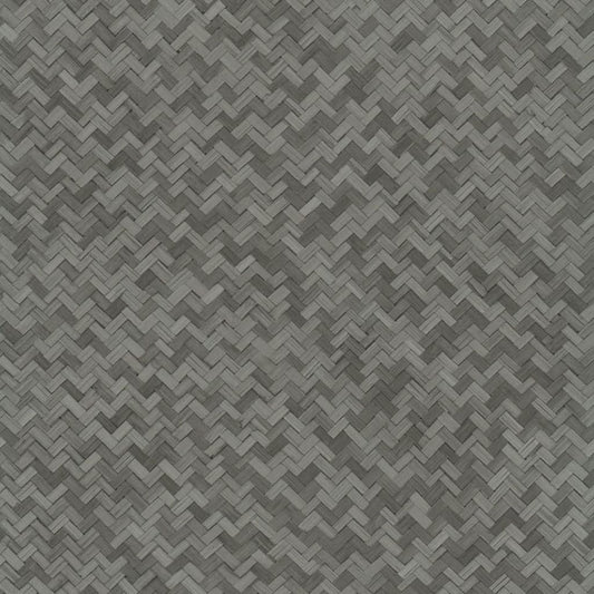 Tapete Botanica Rattan Wickerwork Schwarz und Grau