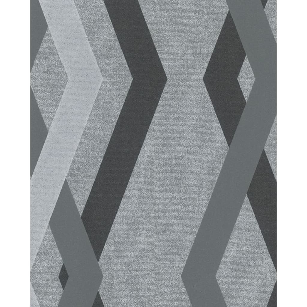 Tapete Topchic Graphic Lines Diamonds Grau und Schwarz