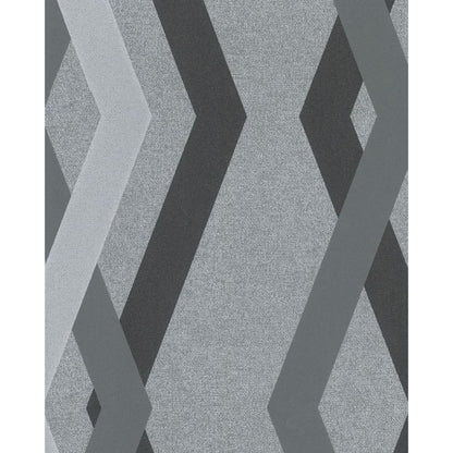 Tapete Topchic Graphic Lines Diamonds Grau und Schwarz