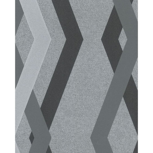 Tapete Topchic Graphic Lines Diamonds Grau und Schwarz