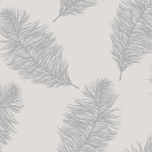 Tapete Fawning Feather Hellgrau