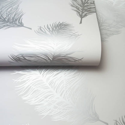 Tapete Fawning Feather Hellgrau