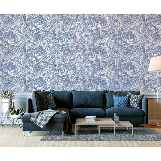 Tapete Liquid Marble Blau