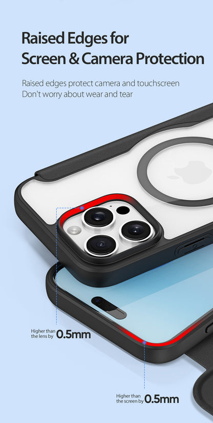 iPhone 16 Pro Magnetische Flip Lederhülle