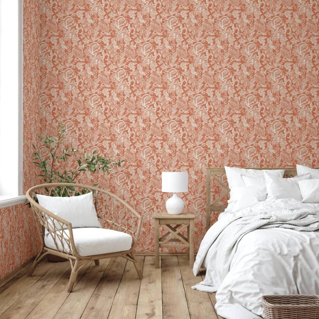 Tapete Mae Orange und Beige