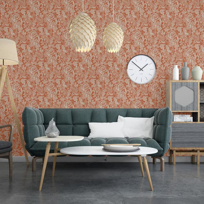 Tapete Mae Orange und Beige