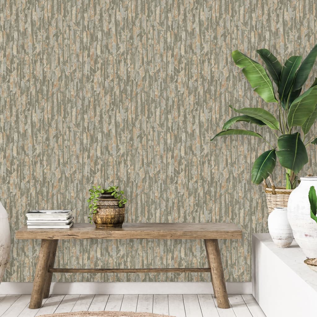 Tapete Phoenix Grün und Beige