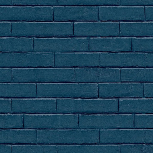 Good Vibes Tapete Brick Wall Blau