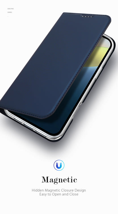 iPhone 16 Plus Schwarz Magnetic Flip Lederhülle