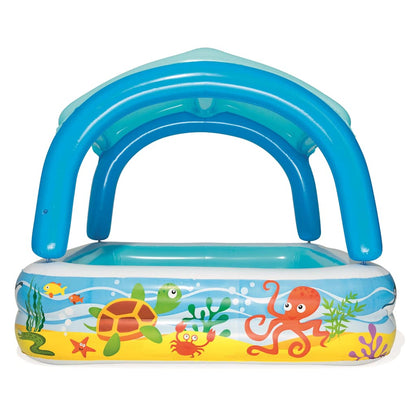 Spielbecken mit Vordach Blau 140 x 140 x 114 cm 52192