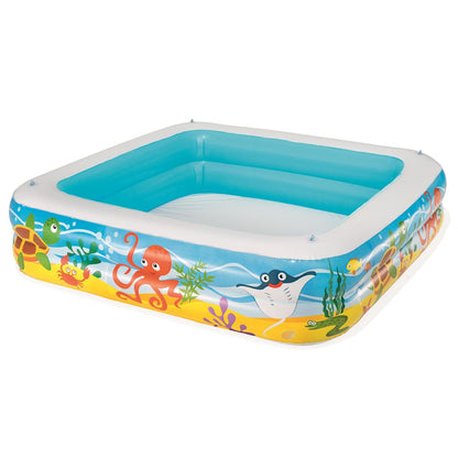 Spielbecken mit Vordach Blau 140 x 140 x 114 cm 52192