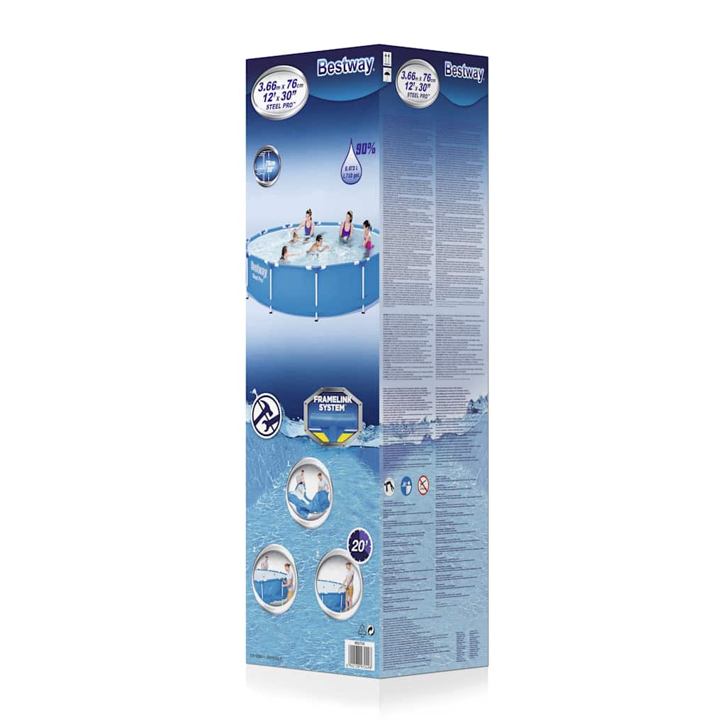 Swimmingpool Steel Pro Rahmen 366 x 76 cm
