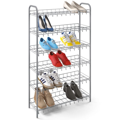 Schuhregal mit 6 Ebenen Shoe 6 Silbergrau