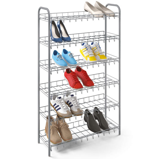 Schuhregal mit 6 Ebenen Shoe 6 Silbergrau