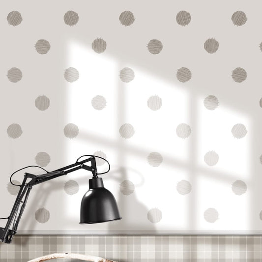 Tapete Urban Friends & Coffee Dots Weiß und Grau
