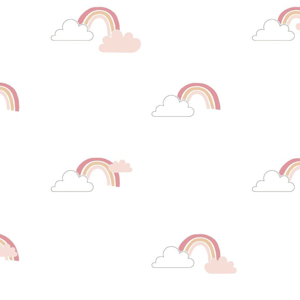 Tapete Mondo baby Rainbows Weiß und Rosa