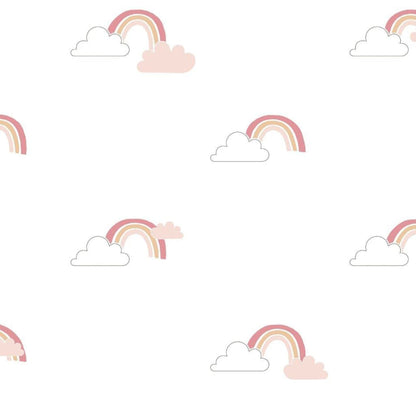 Tapete Mondo baby Rainbows Weiß und Rosa