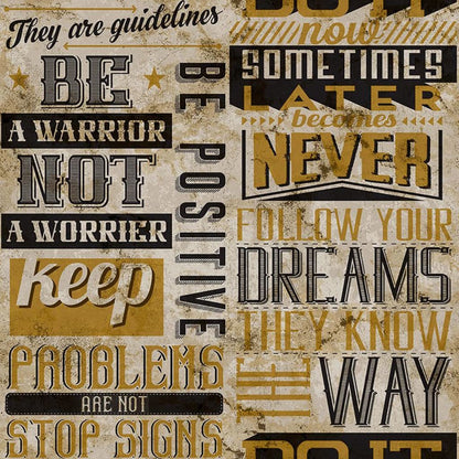 Tapete Friends & Coffee Words and Letters Metallic & Schwarz