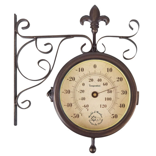 Bahnhofsuhr mit Thermometer TF005