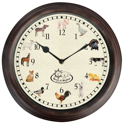 Uhr mit Bauernhoftiergeräuschen