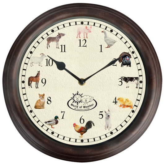 Uhr mit Bauernhoftiergeräuschen