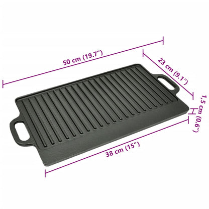 Grillplatte Wendeplatte Gusseisen 50x23 cm