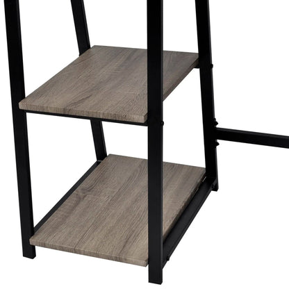 Schreibtisch mit 2 Regalen Grau und Eiche