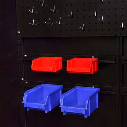 Werkzeugschrank mit 2 Türen Stahl 90x40x180 cm Schwarz/Rot