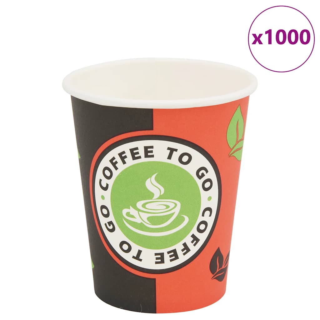 1000 Stk. Einweg-Kaffeebecher Pappe 240 ml (8 oz)