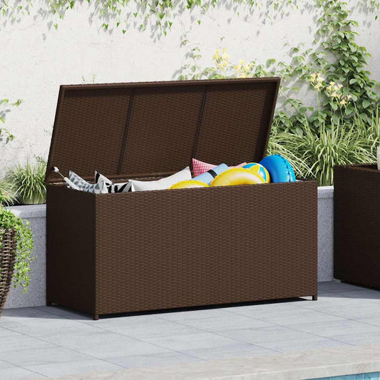 Garten-Auflagenbox Braun 120x50x60 cm Poly Rattan