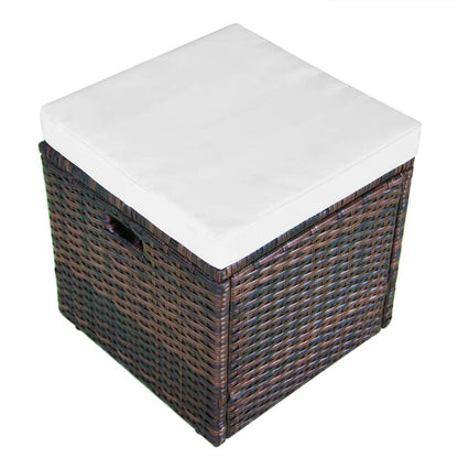 4-tlg. Garten-Lounge-Set mit Auflagen Poly Rattan Braun