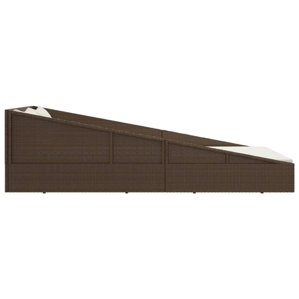 Gartenbett Braun 110x200 cm Poly Rattan