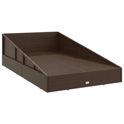 Gartenbett Braun 110x200 cm Poly Rattan