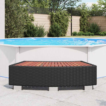 Spa-Einstiegsstufe Poly Rattan 92×45×25 cm Schwarz