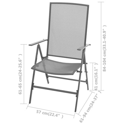 Stapelbare Gartenstühle 2 Stk. Stahl Grau