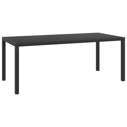 Gartentisch Schwarz 185x90x74 cm Aluminium und WPC
