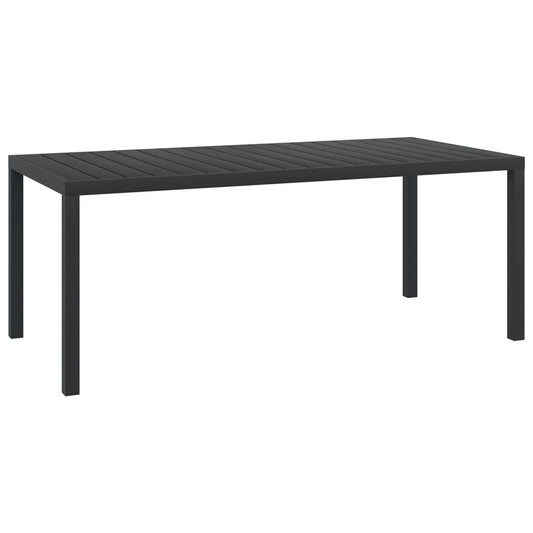 Gartentisch Schwarz 185x90x74 cm Aluminium und WPC