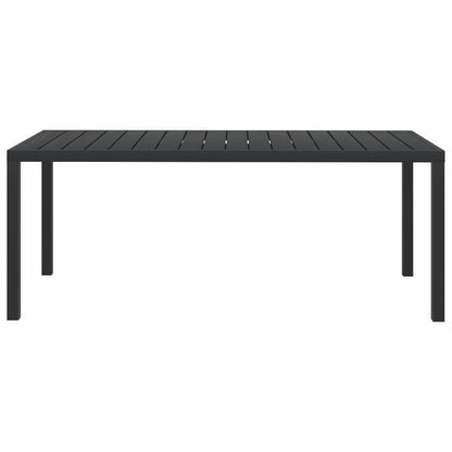 Gartentisch Schwarz 185x90x74 cm Aluminium und WPC