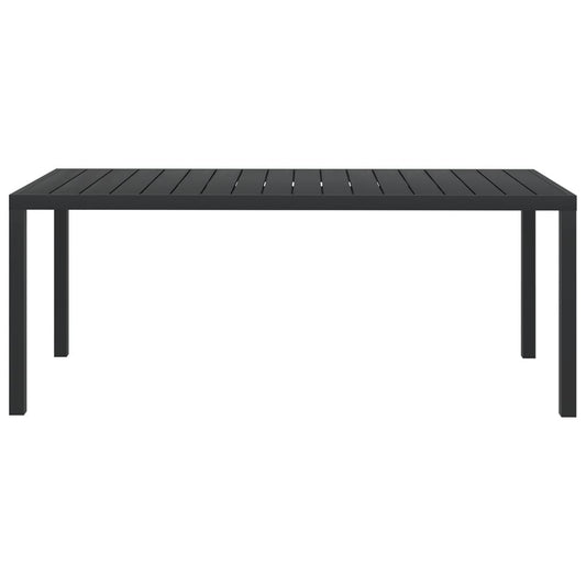 Gartentisch Schwarz 185x90x74 cm Aluminium und WPC