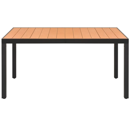 Gartentisch Braun 150x90x74 cm Aluminium und WPC